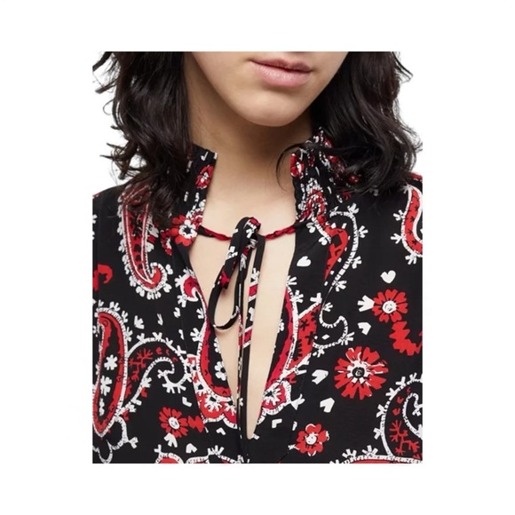 The Kooples
Western Paisley Print Peasant Dress Size 1 FR/ US Small NWT No Belt - Picture 3 of 12